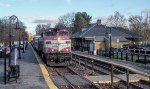 MBTA 1115 with westbound commuter service calling at West Concord depot